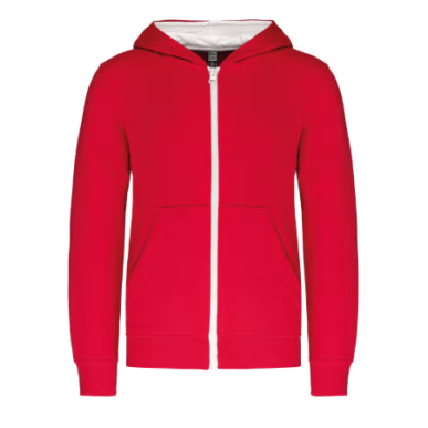 Sweat rouge avec capuche blanche USOM Enfant