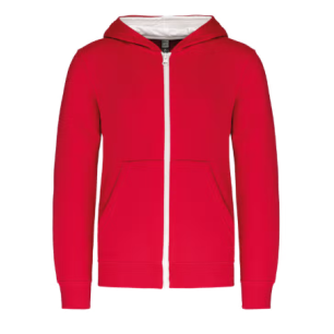Sweat rouge avec capuche blanche USOM Adulte
