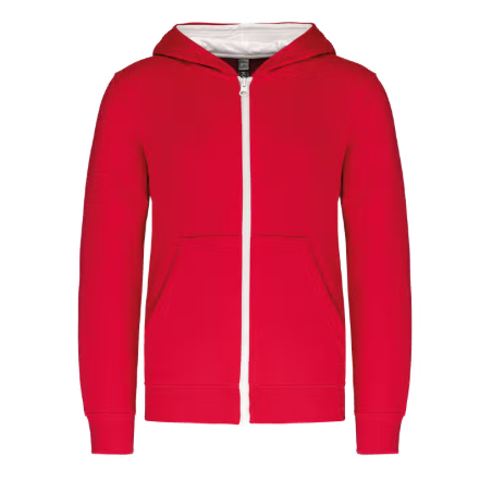 Sweat rouge avec capuche blanche USOM Adulte