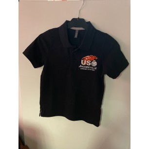 Polo Noir Broderie Coeur