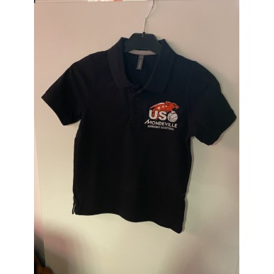 Polo Noir Broderie Coeur