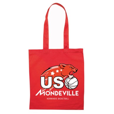 Tote bag rouge USOM en coton naturel