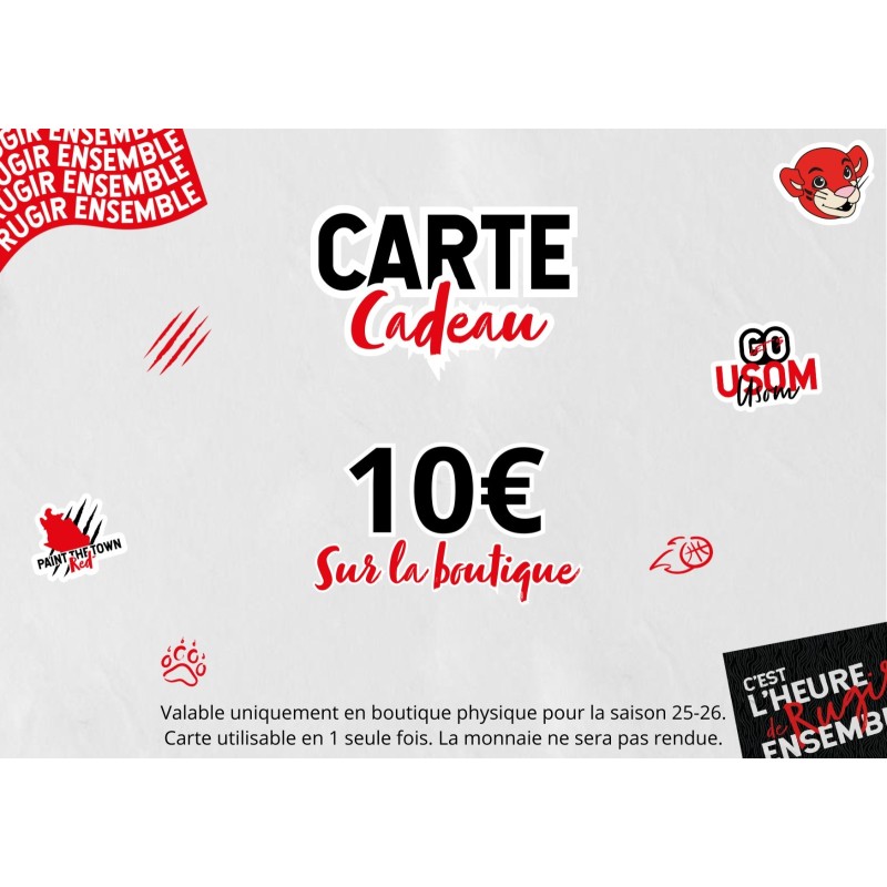 Carte Cadeau de 10€ Carte Cadeau de 10€